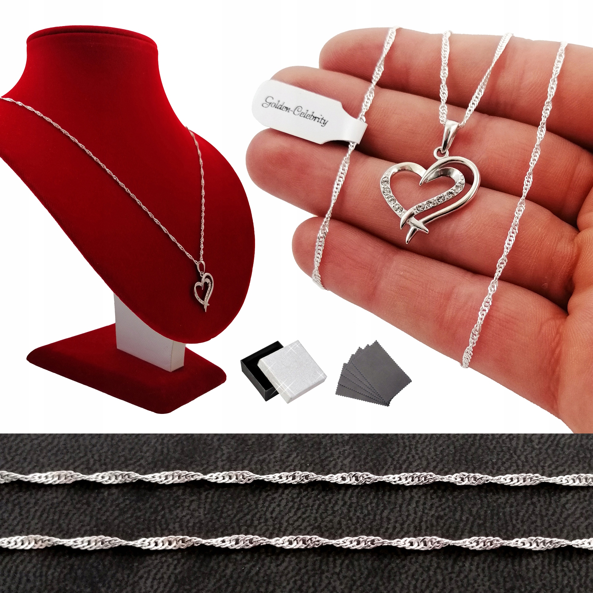 

Srebrny Naszyjnik Serce Serduszko Pr. 925