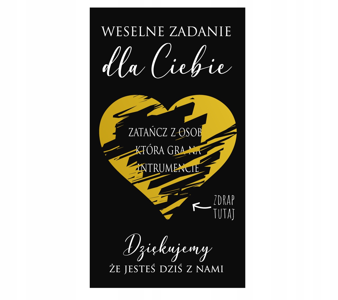 

Zdrapki zadania Dla Gości Ślub wesele Białe Napisy