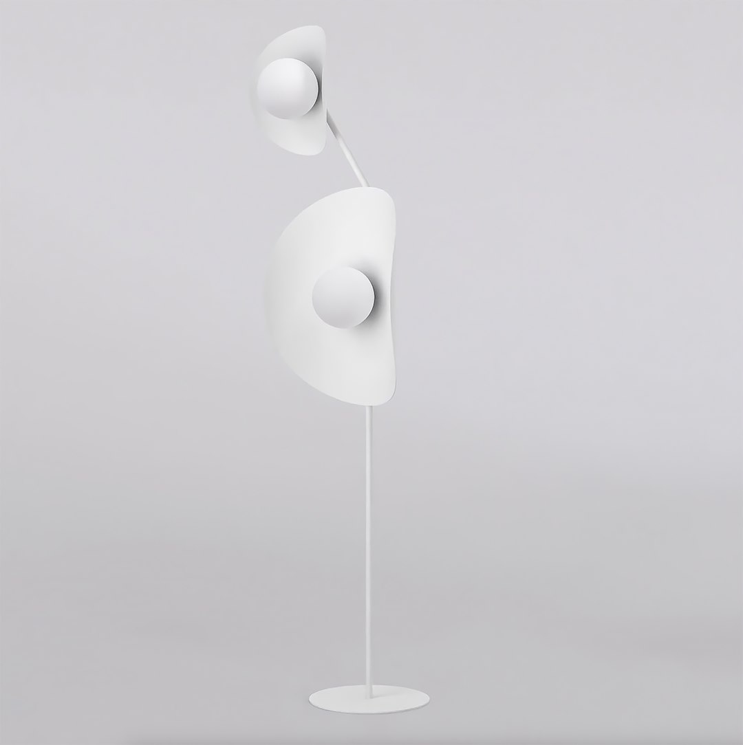 Podlahová lampa Delulu v bielej farbe – štýlový akcent do interiéru