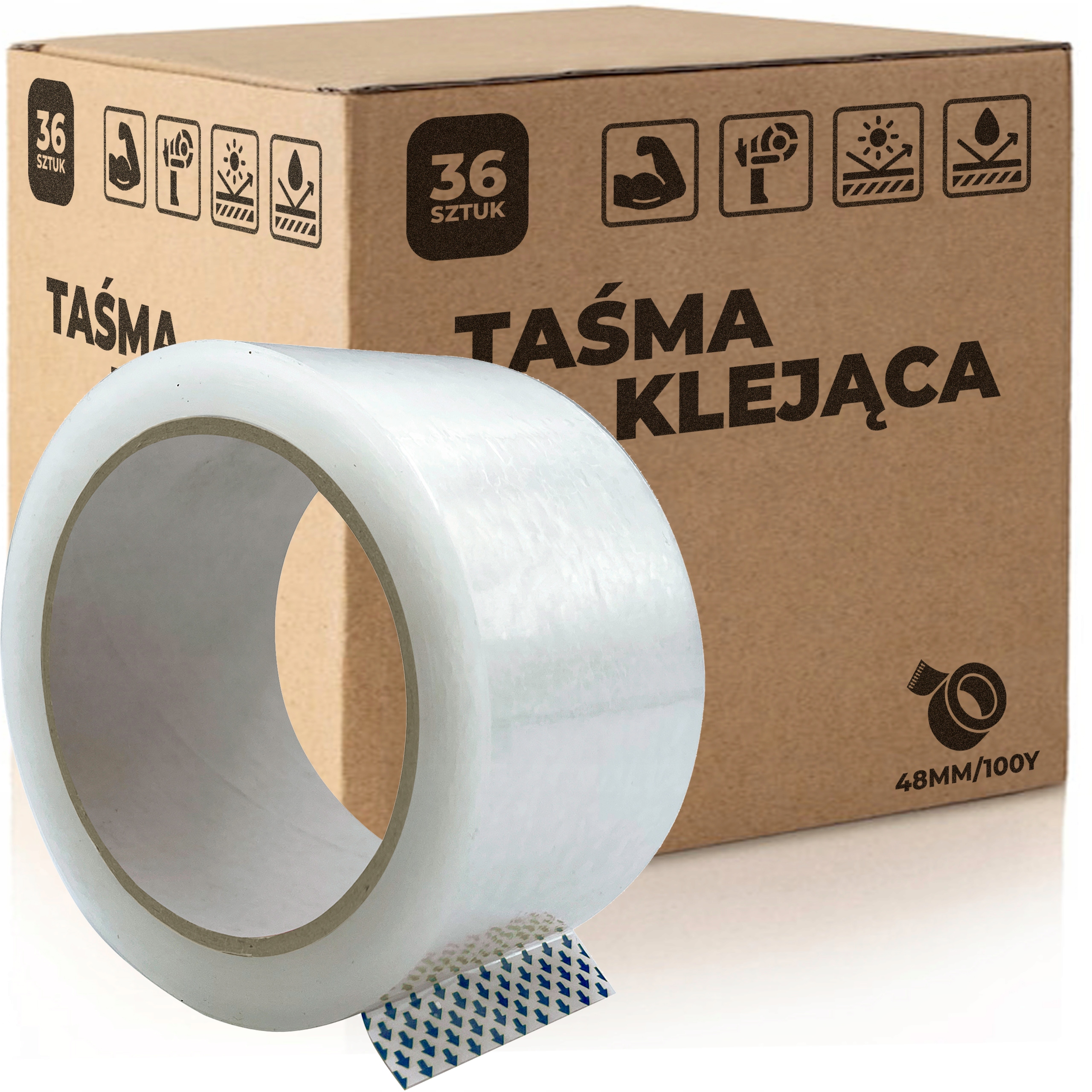 Taśma Pakowa Przezroczysta 48MM 91M 48MM/100Y Mocna
