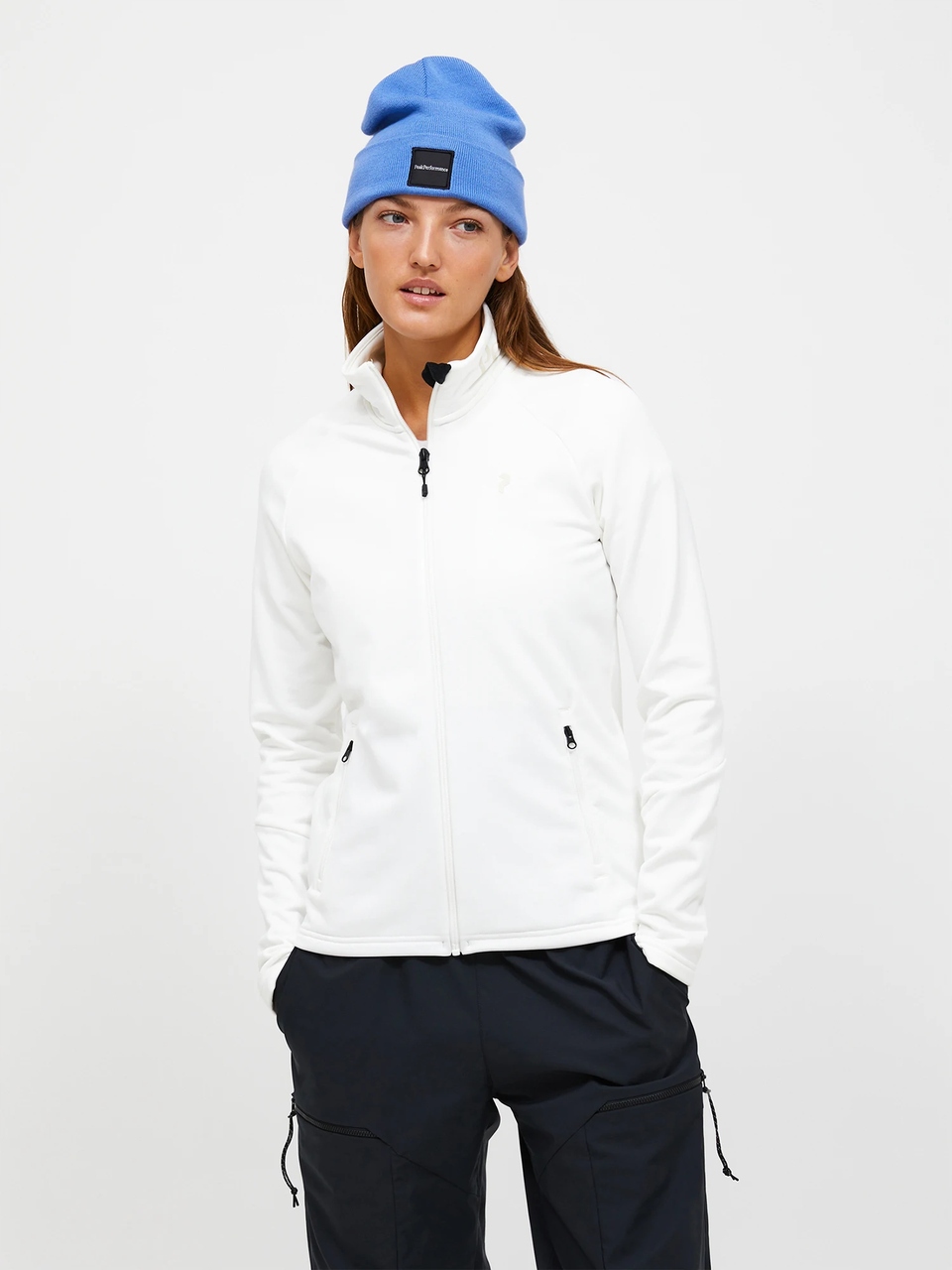 Dámská mikina Peak Performance Rider Essentials Zip Mikina White Xs