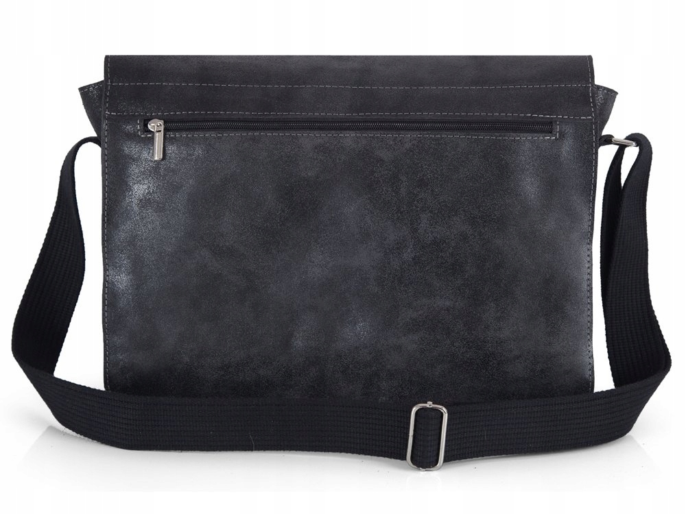 GRAFITOWA SKÓRZANA TORBA LISTONOSZKA NA DOKUMENTY SOLOME BLACKROCK Marka Solome