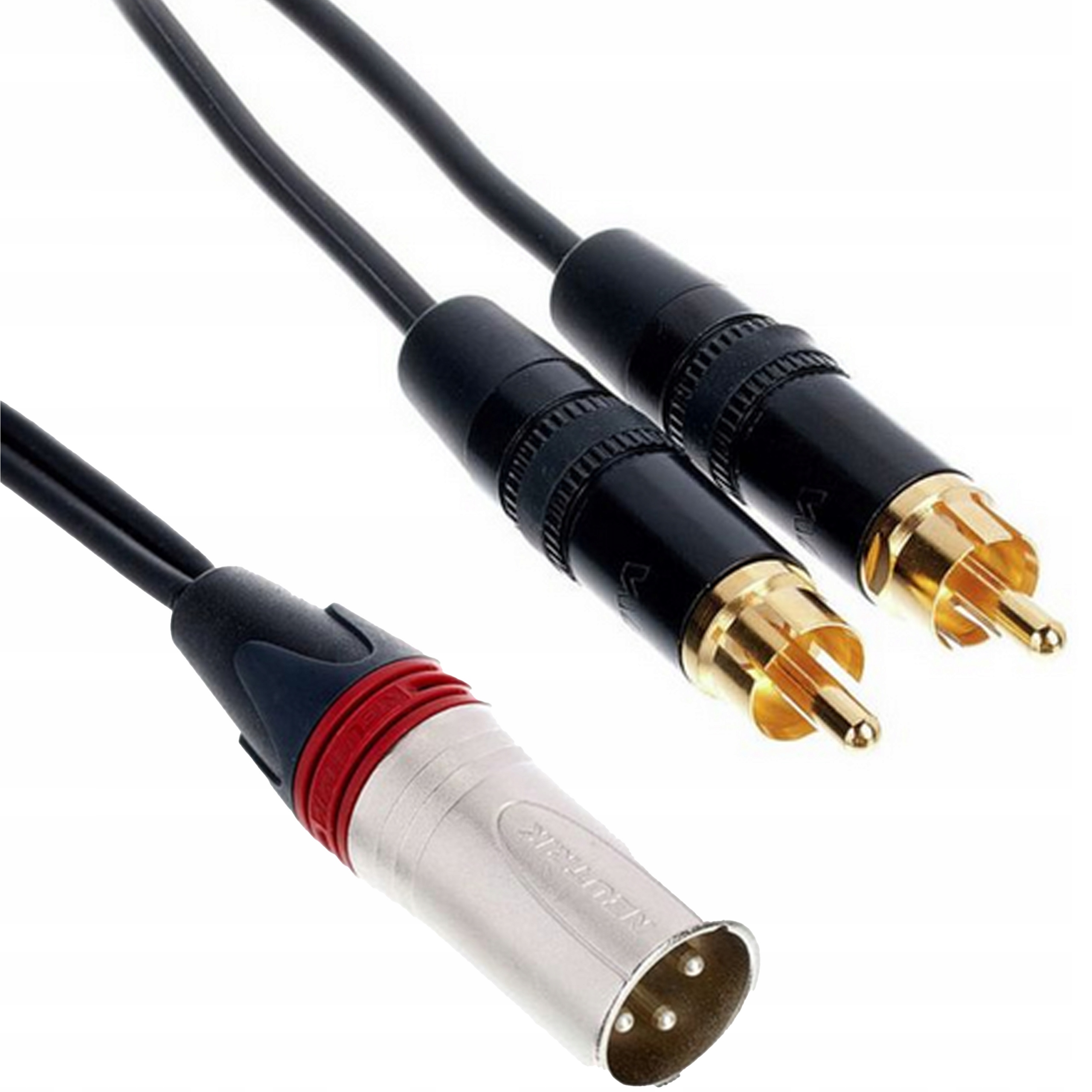 Signální audio kabel 2x Rca Cinch Xlr 1 m pozlacený Neutrik pro snake