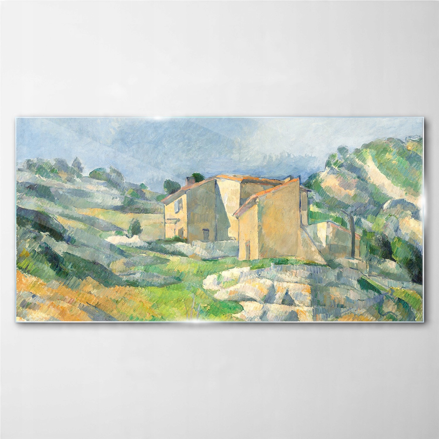 

Szklany obraz na ścianę Domy malarstwo 100x50 cm