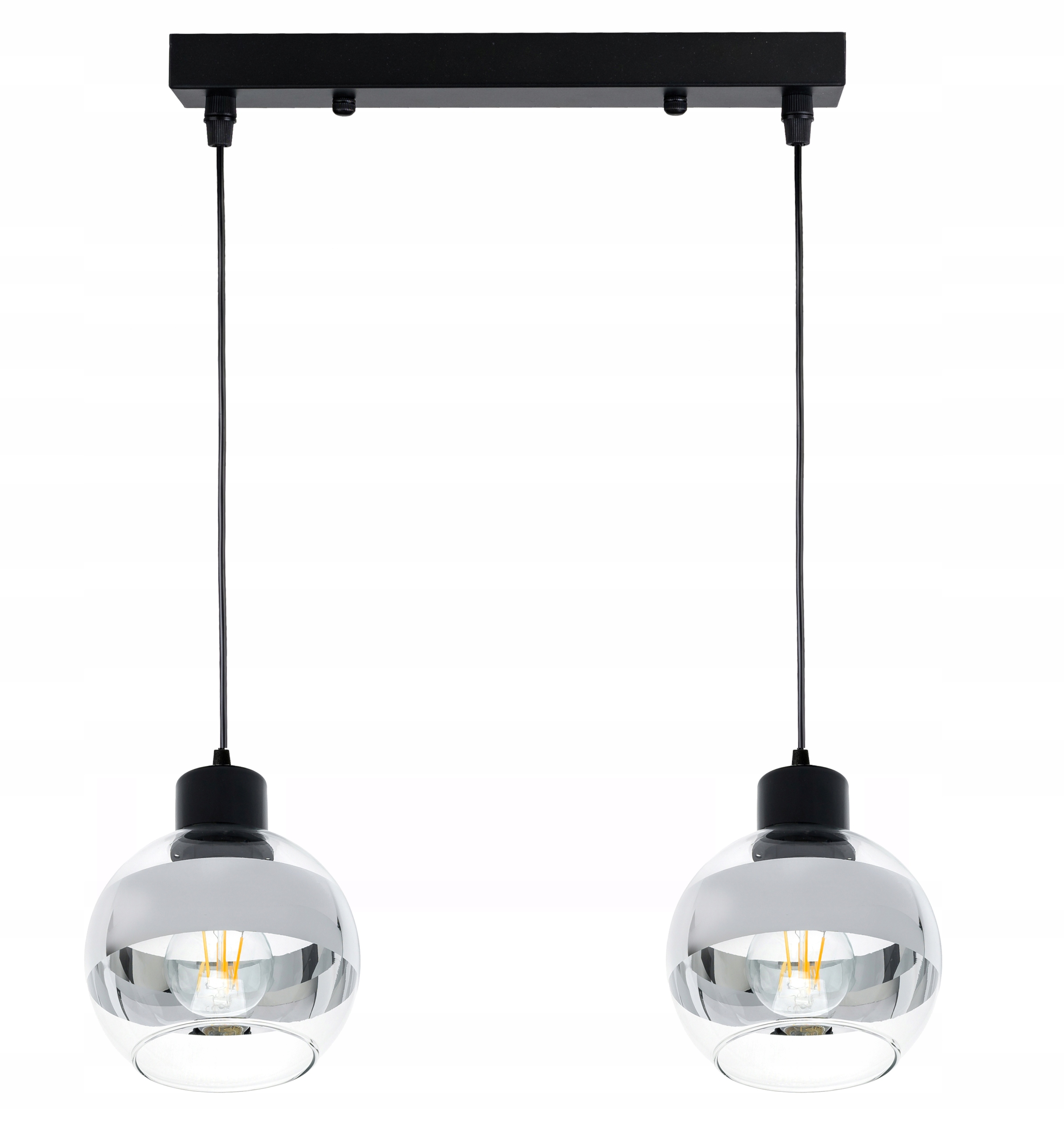 závěsné stropní svítidlo Zwis, nosník, Lustr na E27, Kula, skleněná, chrom clear