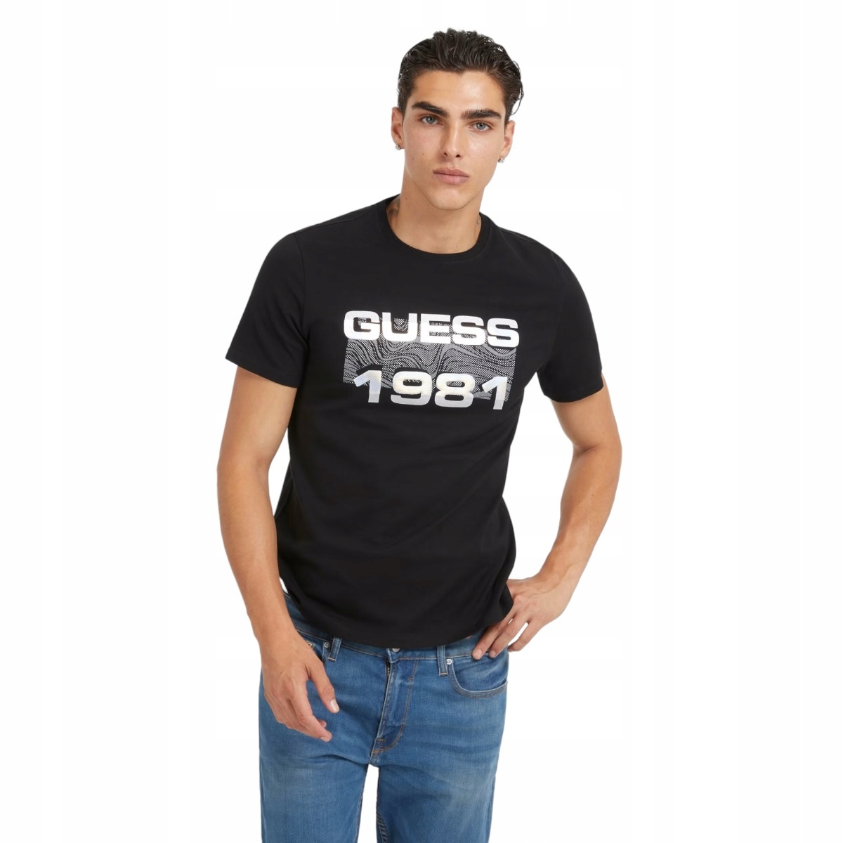 Guess Pánské Tričko Ss Cn Guess 1981 Foi Černá vel. M
