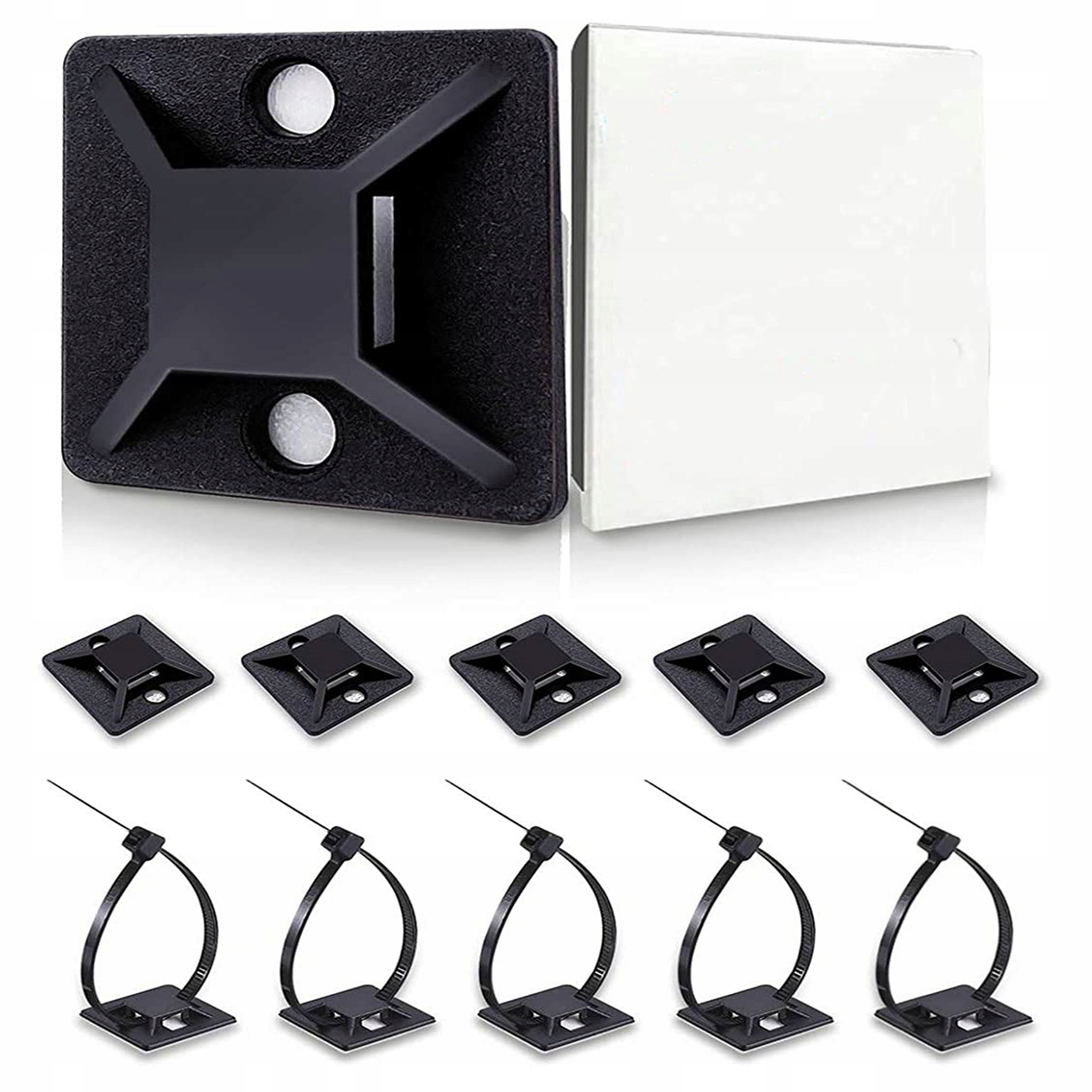 Organizer Uchwyt Zaczep Do Kabli Na Trytki Ziperki Opaski Kablowe 10SZT 3M