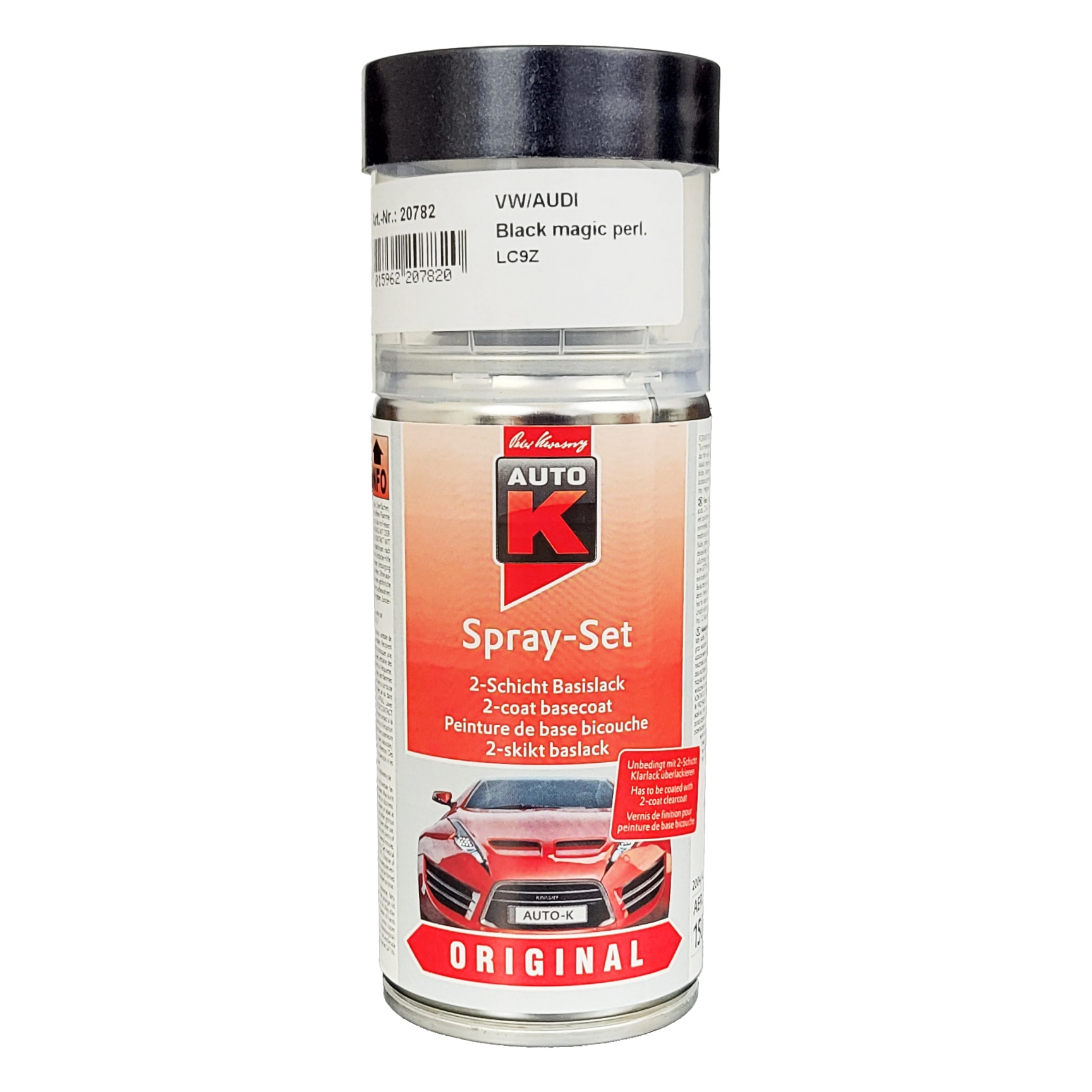 TRISTARcolor Pintura Automotriz Set De Botes De Spray Para VW/Volkswagen LC9Z Black Magic Perl/Preto Magic Perol Pintura Base Pintura Transparente Aerosol 400 Ml