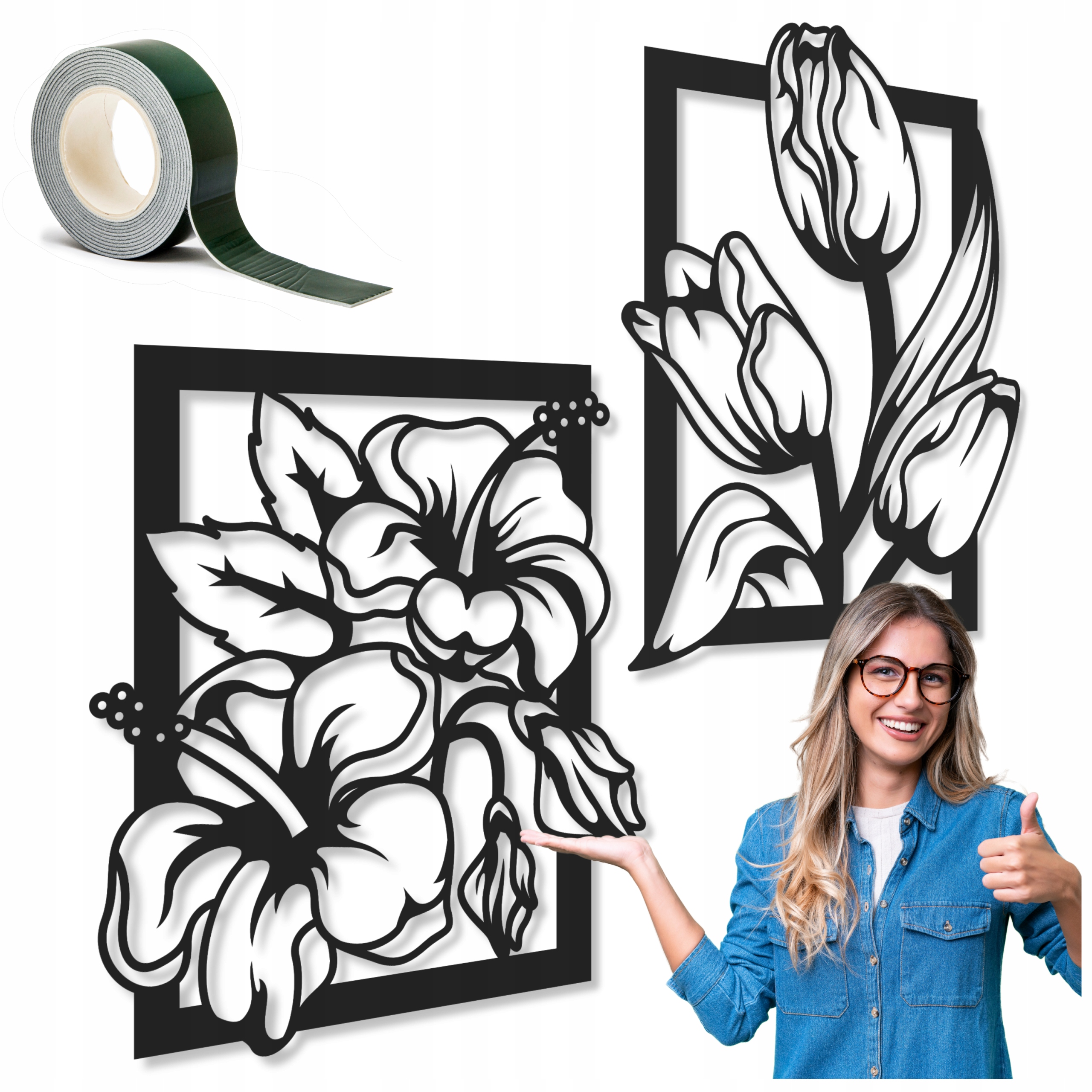 Obrazy Do Obývacího Pokoje Ažurový Obraz Ze Dřeva 119 CM XXL Nástěnná Dekorace Triptych