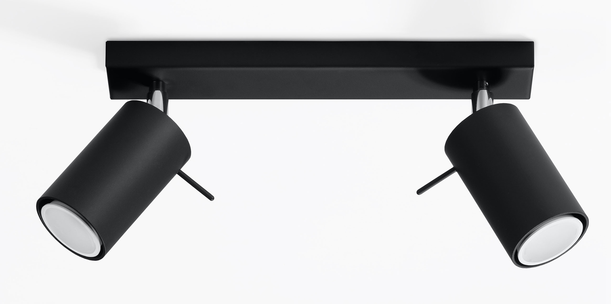 LAMPA SUFITOWA PLAFON RING 2 CZARNY listwa ruchome klosze do pokoju SOLLUX