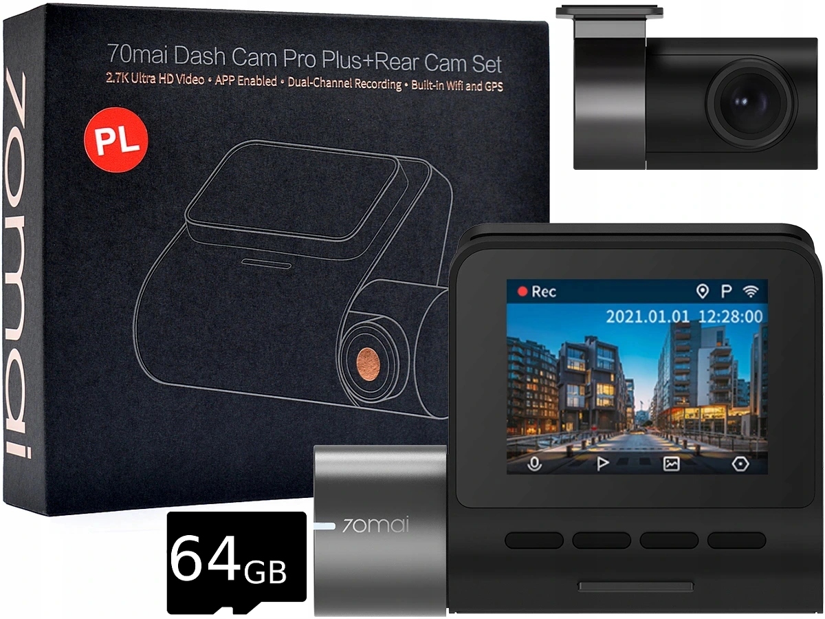 

70MAI A500S Pro rejestrator kamera RC06 +64GB