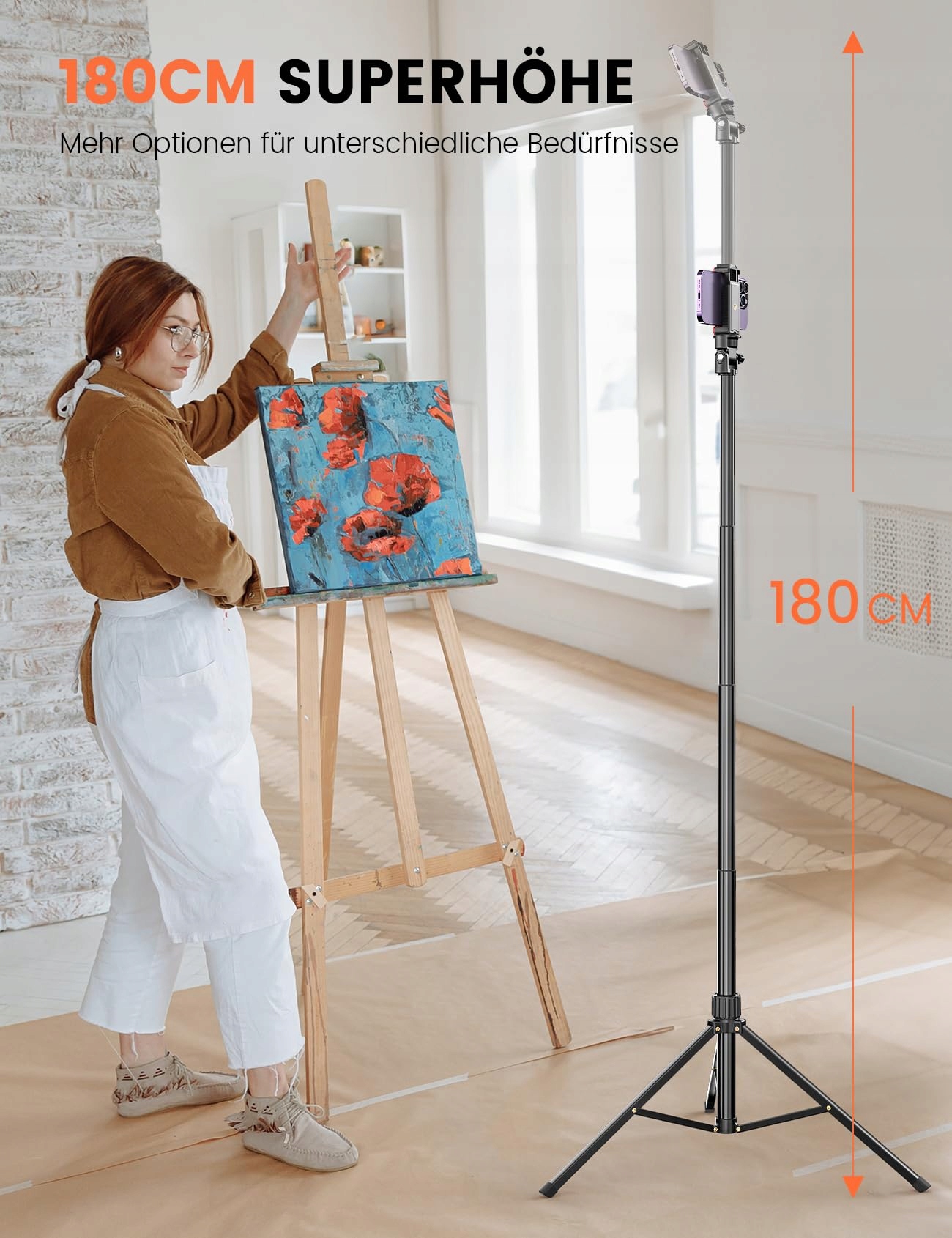 Pnitri Statyw 180cm Do Smartfona Z Pilotem Aluminiowy Rozszerzalny — miniatura 2
