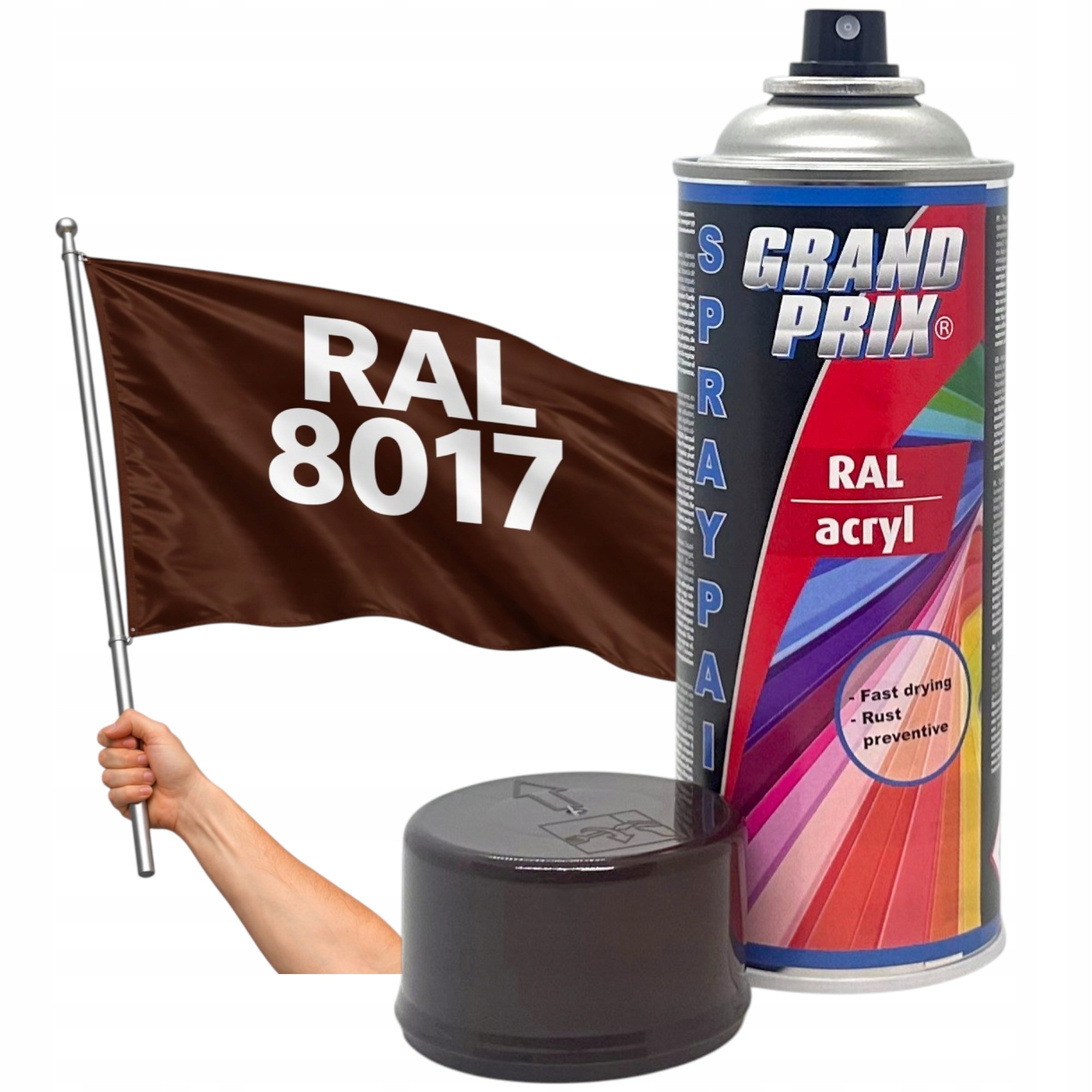 Motip Lakier Akrylowy Spray Ral 8017 Brązowy Wysoki Połysk 400ML