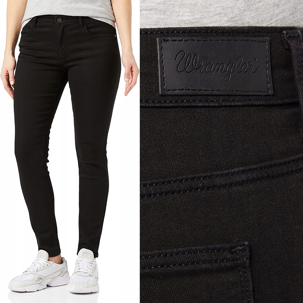 

Wrangler Skinny W28KLX81H Czarne Rurki W31 L30