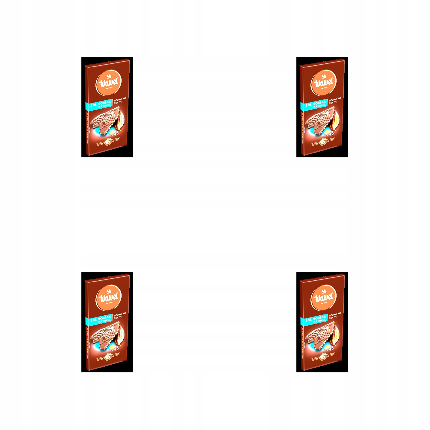 Levně 4x 90g prémiová čokoláda Wawel s tmavým slaným karamel