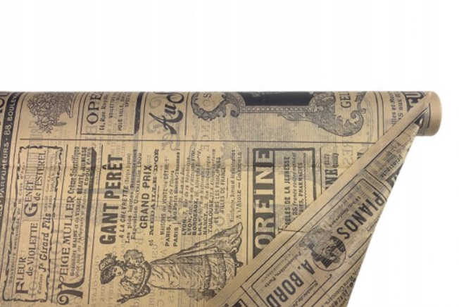 

Papier dekoracyjny do prezentów Gazeta 50cm x 10y