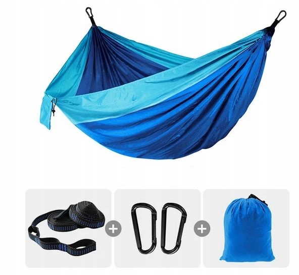 Hamak Ogrodowy Turystyczny Lekki Duży Dwuosobowy 300x200 CM 250KG XXL