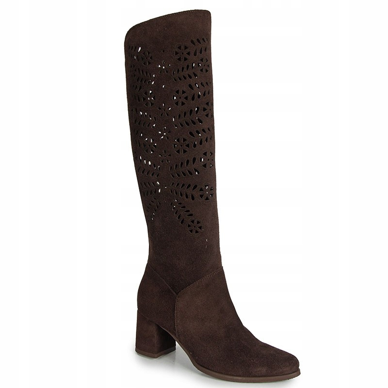 Laroni 2002/404 Hnědé Čokoládové Kožené Prolamované Kozačky 39