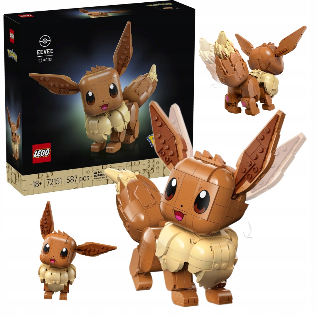 Lego Pokémon Eevee 72151 Sběratelská figurka 587 dílků. Pohyblivý Dárek