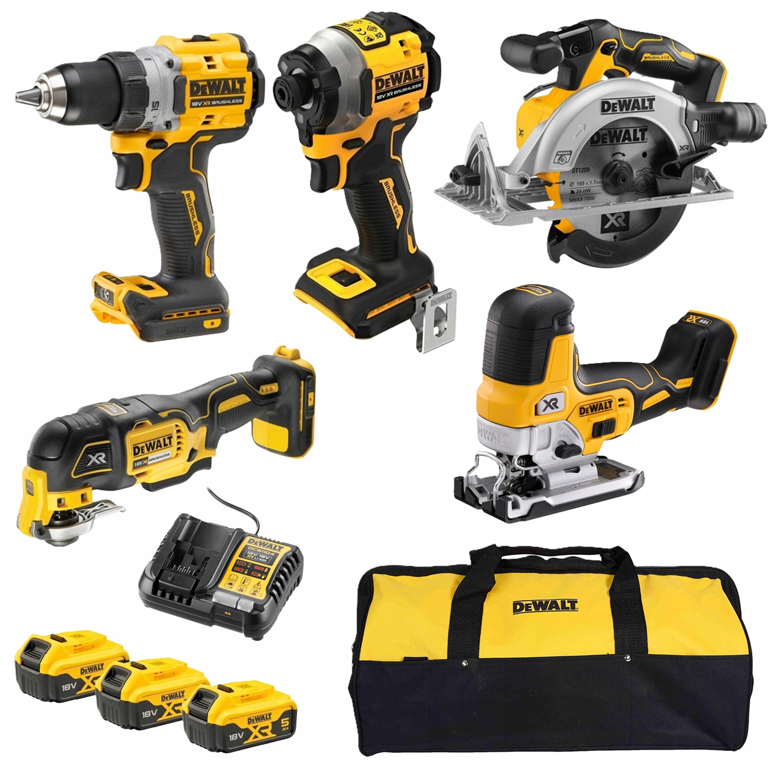 Zestaw 5 Elektronarzędzi Dewalt Combo DCK502P3-QW 3x5,0Ah 18V