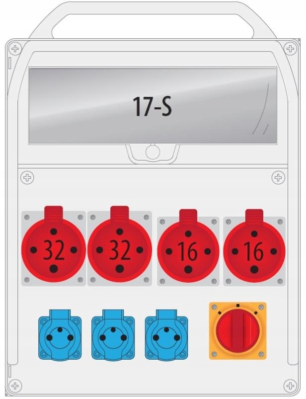 Rozvaděč R-box 460R 2x16A/4P 2x32A/4P 3x230V L-0-P 17S B.18.460-16W