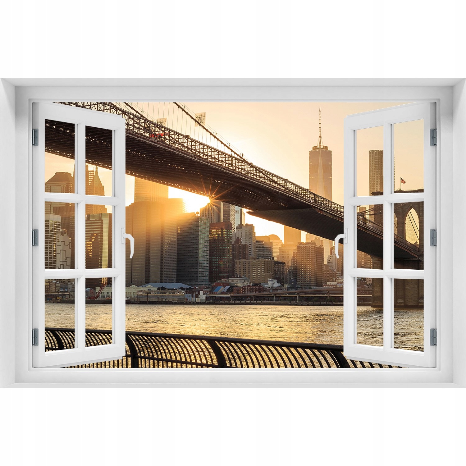 

Fotoobraz Naklejka ścienna Okno Most Brookliński