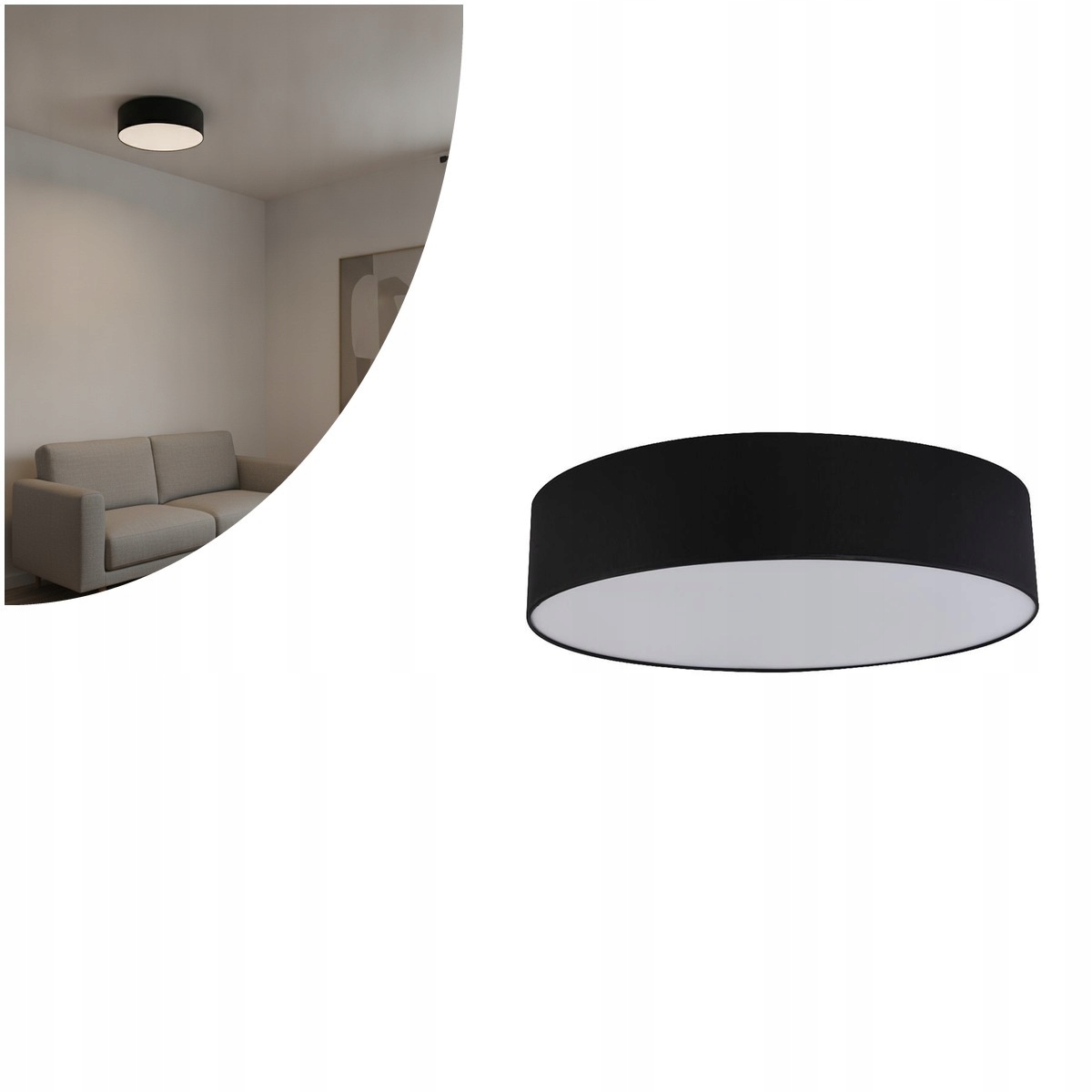 Čierna stropná lampa Rondo klasická do obývacej izby Tk Lighting