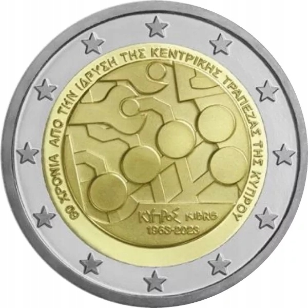 Cypr - 2 Euro 60-lecie Banku Cypru 2023