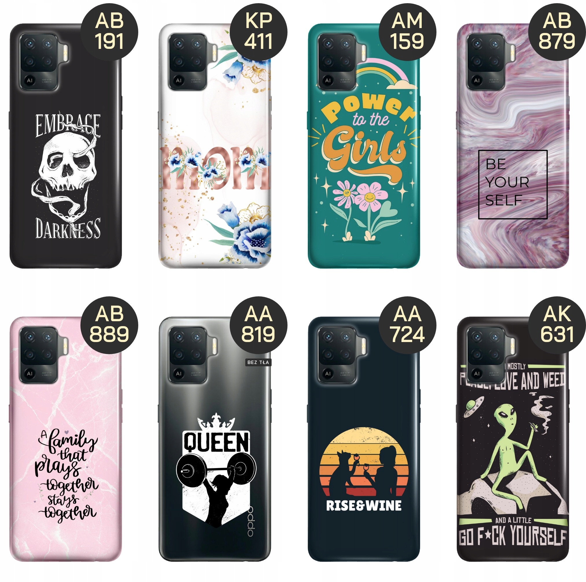 ETUI DO OPPO RENO 5 LITE WZORY Z NAPISAMI NAPISY TEKSTY OBUDOWA POKROWIEC Kolor antracytowy