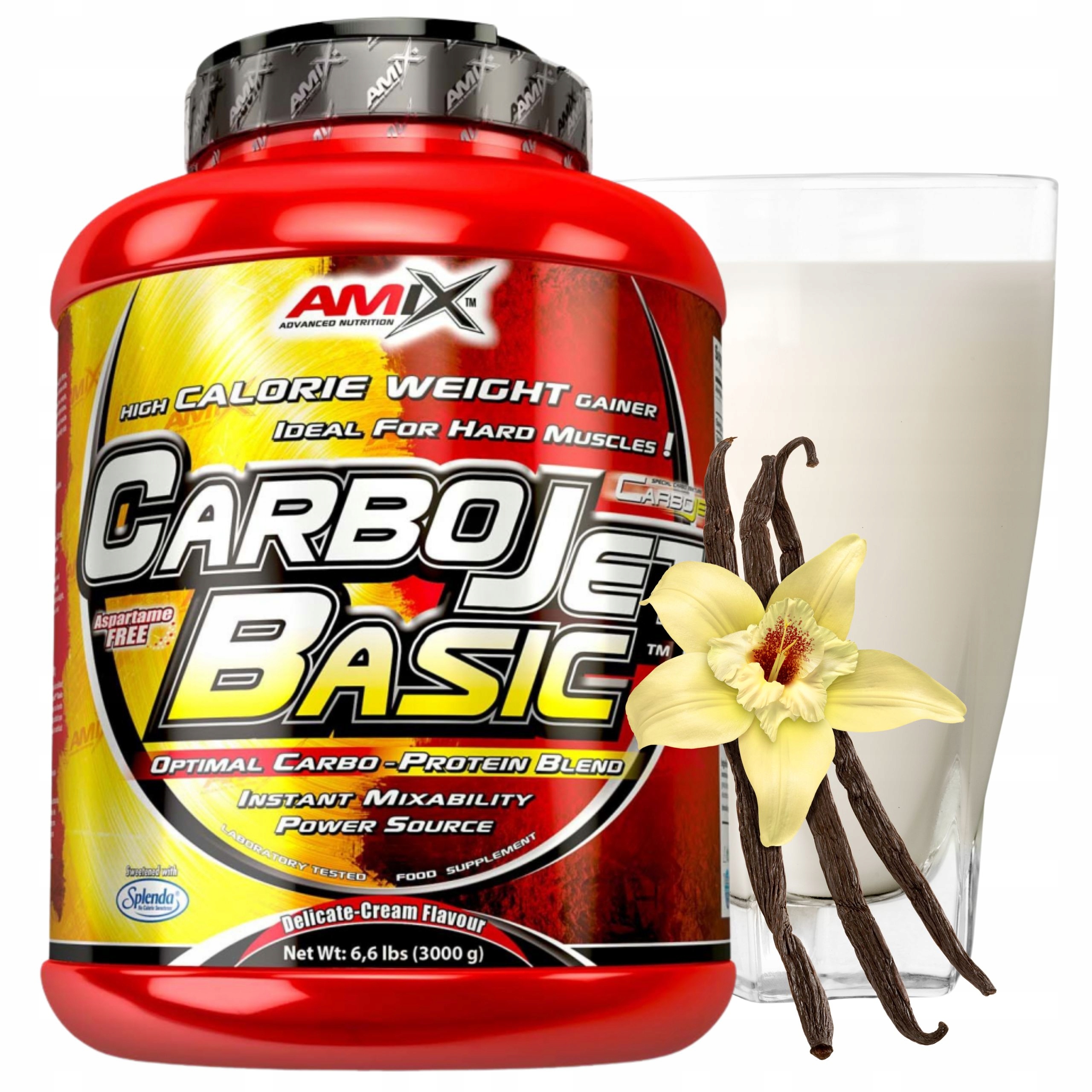 Carbojet Basic Doplněk Stravy Hmotnost Síla Sacharidy Bílkoviny Wpc Gainer 3 kg Vanilka