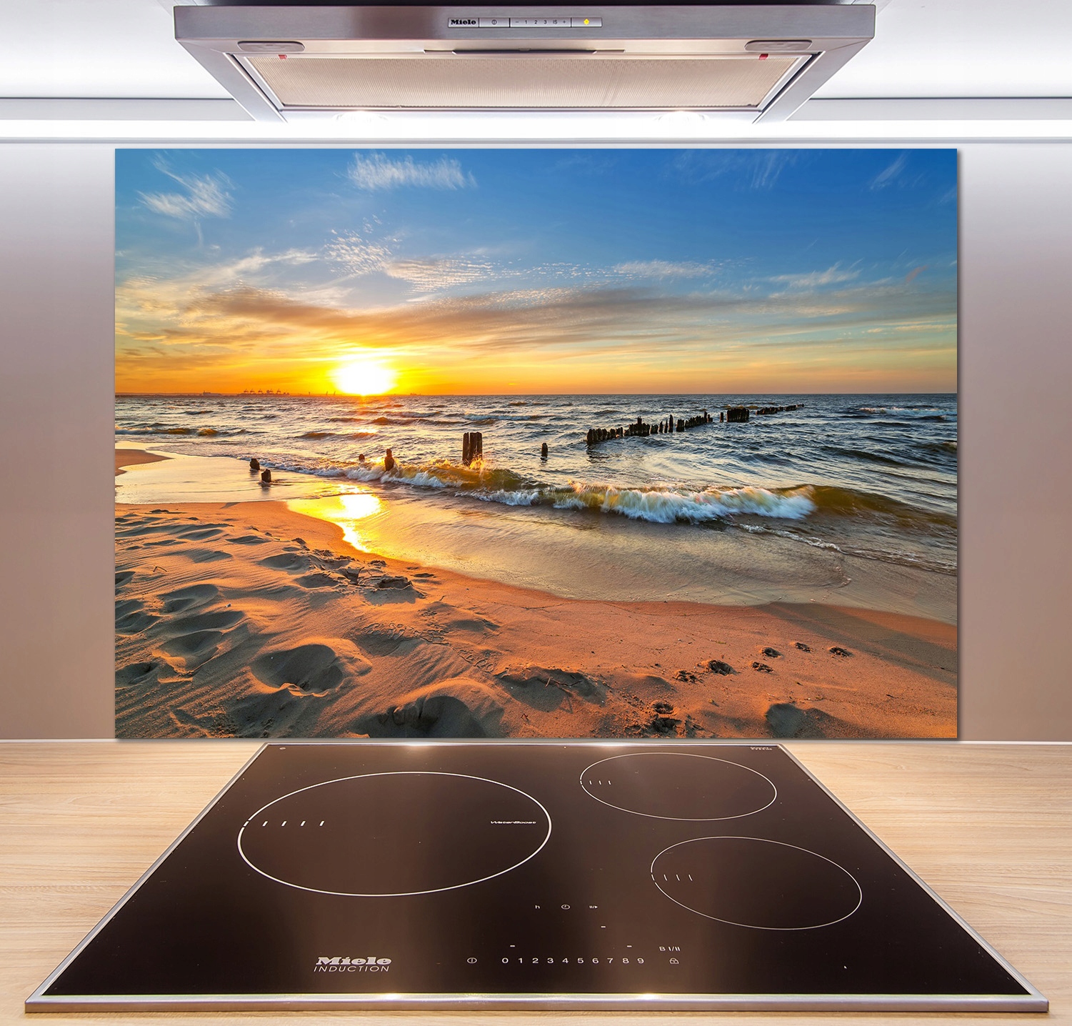 

Panel lacobel Zachód słońca plaża 100x70 cm + Klej