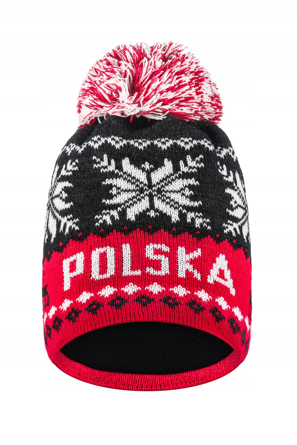 

Czapka Zimowa z polarem Polska pompon fan kibic