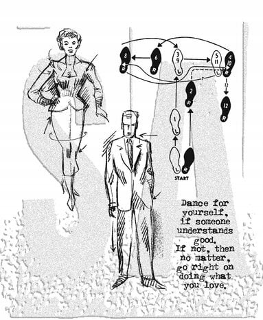 Tim Holtz razítka tanečních karet (CMS047)