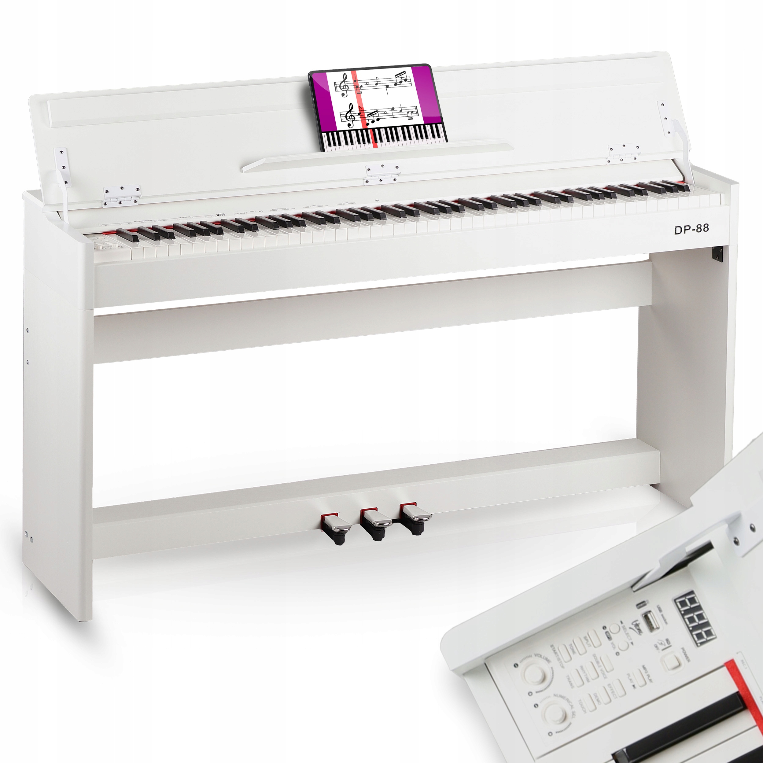 PIANINO CYFROWE DO NAUKI GRY 88 KLAWISZY WAŻONA MŁOTECZKOWA KLAWIATURA USB