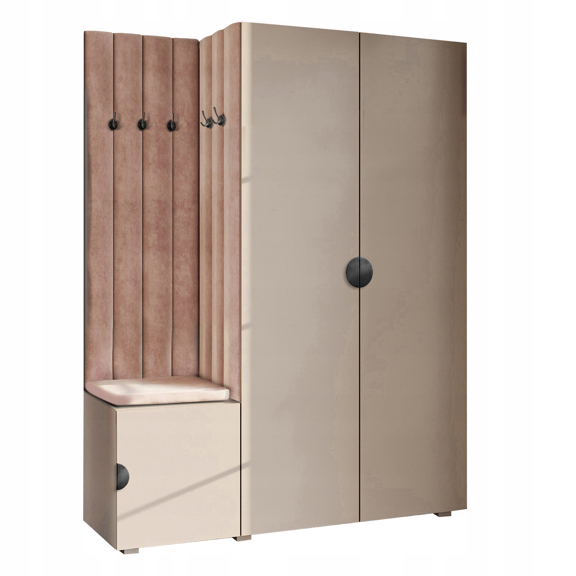 Šatní Skříň Do Předsíně S Sedákem Béžová Černá Moon 60
