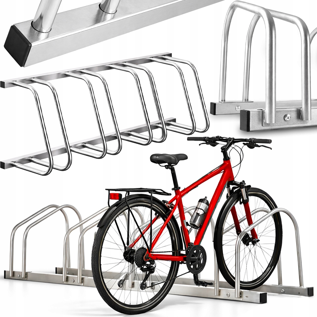 Stojak Rowerowy na Rower Uchwyt Metal na 4 Stanowiska Rowerów Mocny Solidny