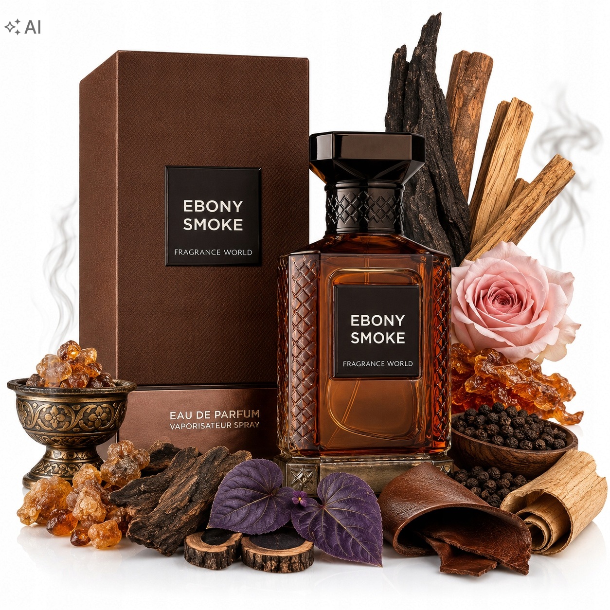 Oryginalne Perfumy Arabskie Fragrance WOrld Ebony Smoke 150ml Edp+gratis!