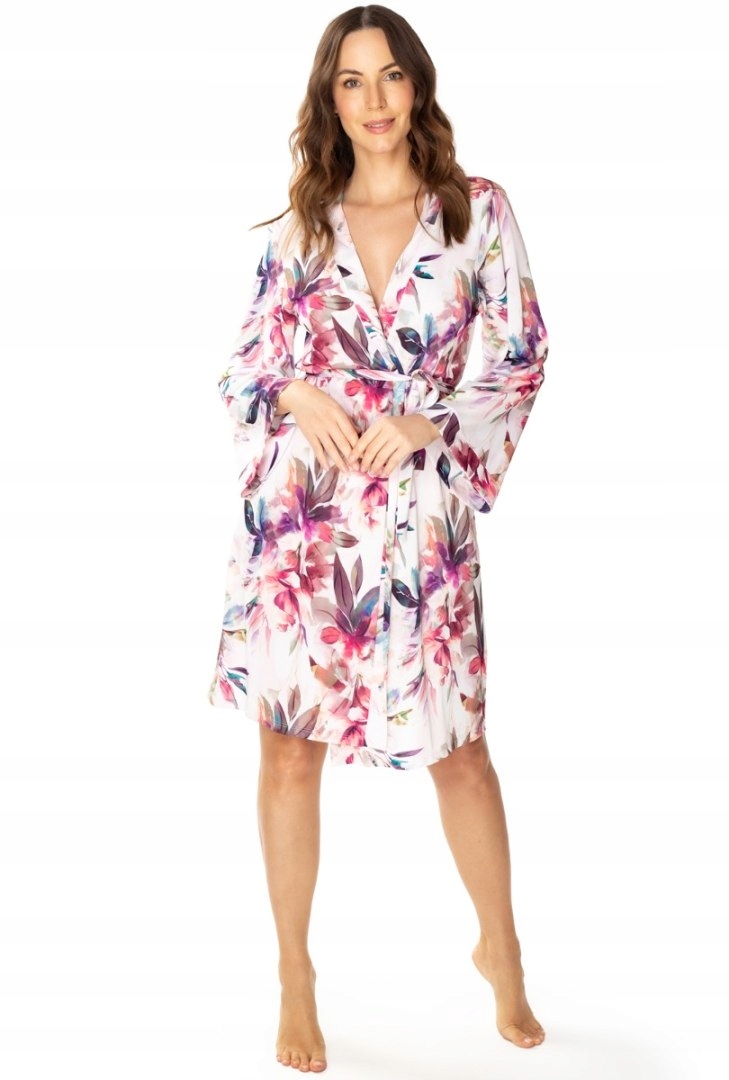 Peniuar Larisa rozmiar.42 druk w kwiaty