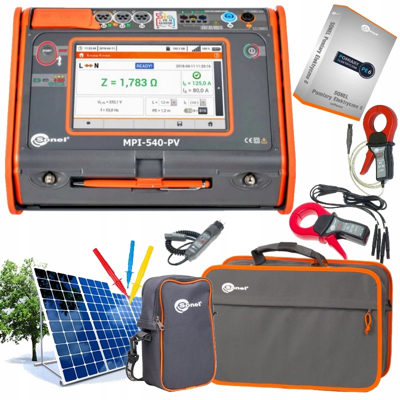 

Zestaw Sonel MPI-540-PV Program PE-6 Cęgi N-1 C-3