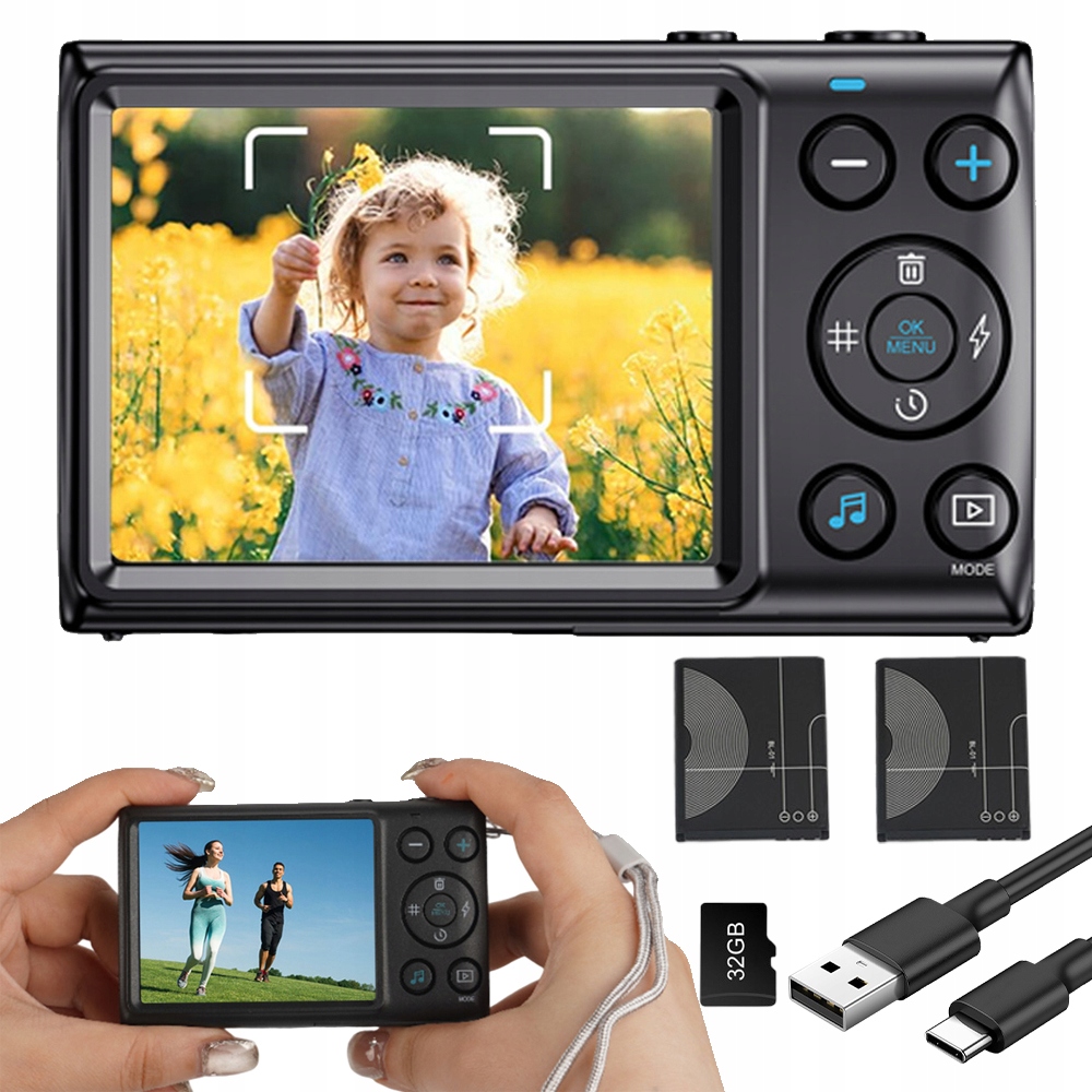 Přenosný Digitální Fotoaparát 18NÁSOBNÝ Zoom Hd 4K Digitální Fotoaparát 32G