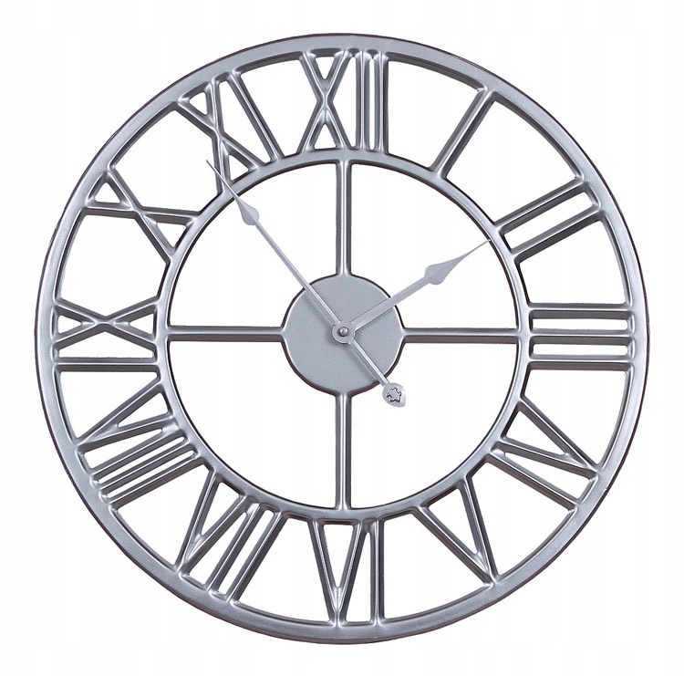 

Zegar ścienny na ścianę metalowy srebrny loft 60cm