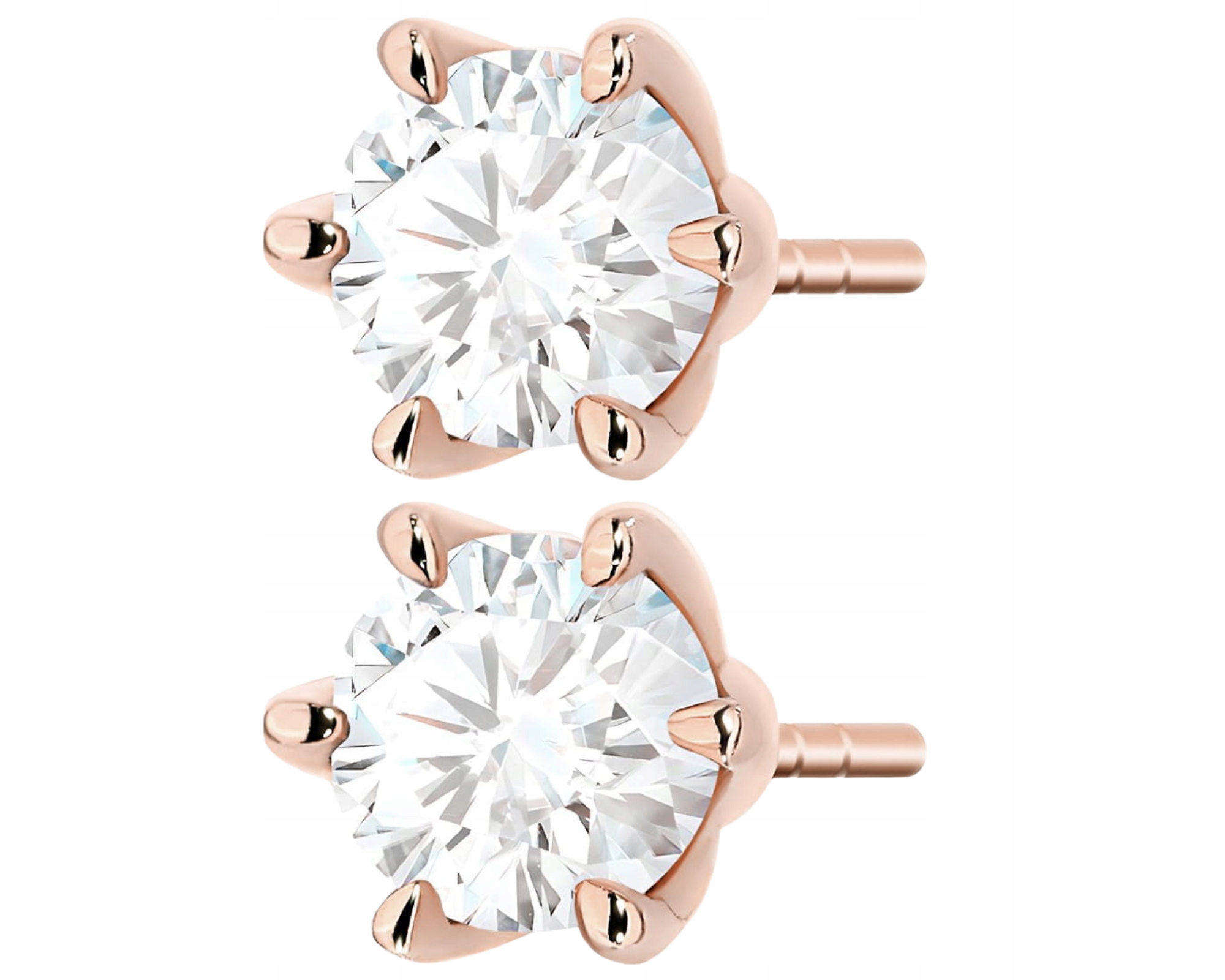 Náušnice S Diamanty A Brilianty, Růžové Zlato 585, 1,40 KArátu Dárek Gravírování