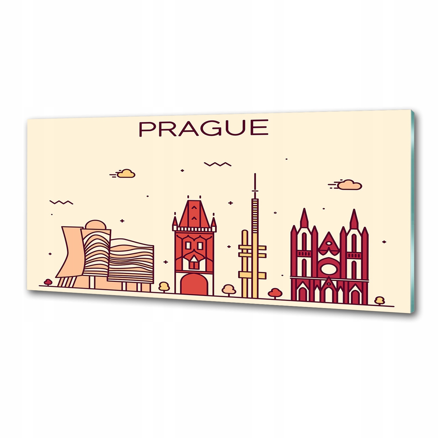 Panel do kuchyne Praha budovy 125x50 cm Lepidlo