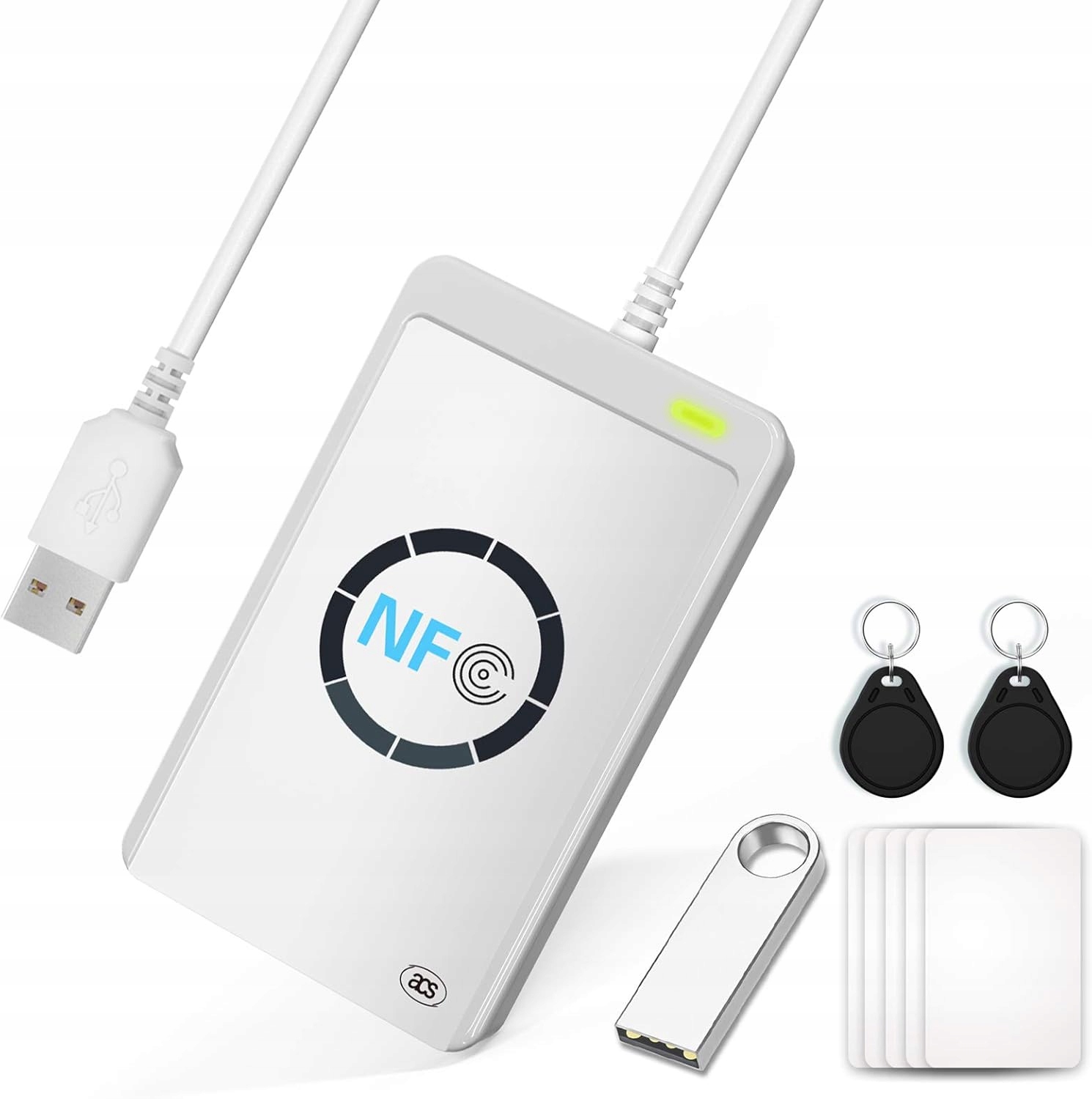 CZYTNIK ZBLIŻENIOWY KART NFC RFID BRELOKÓW ACR122U WIELOFUNKCYJNY Z USB