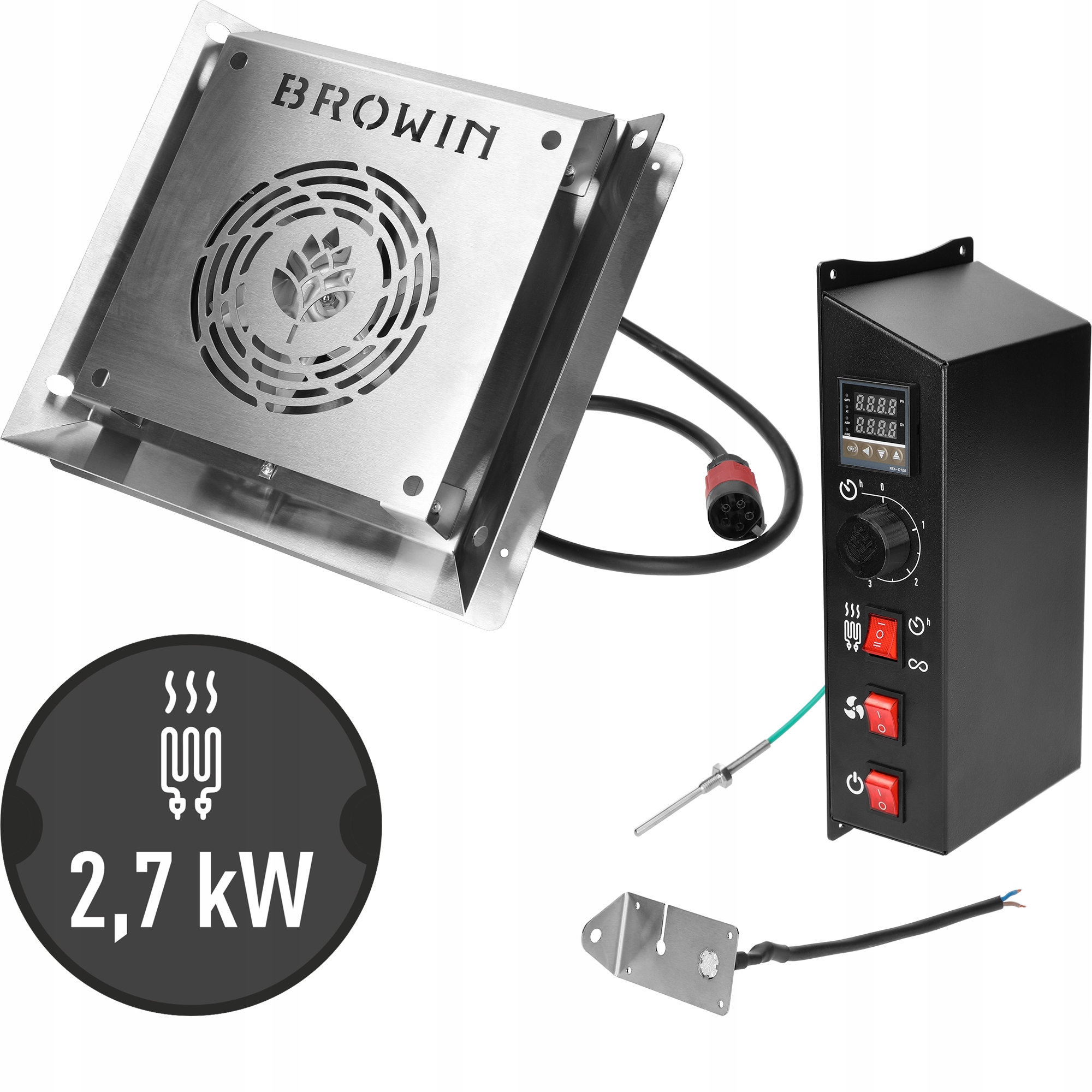 Zestaw modułów z termostatem cyfrowym- dragON 2,7 kW, do wędzarni ogrodowyc