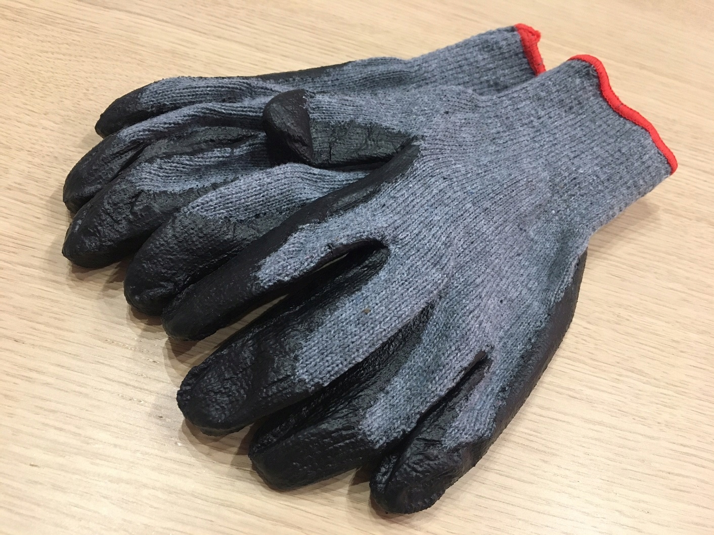 RĘKAWICE ROBOCZE GRUBE BAWEŁNA + LATEKS R9 12par