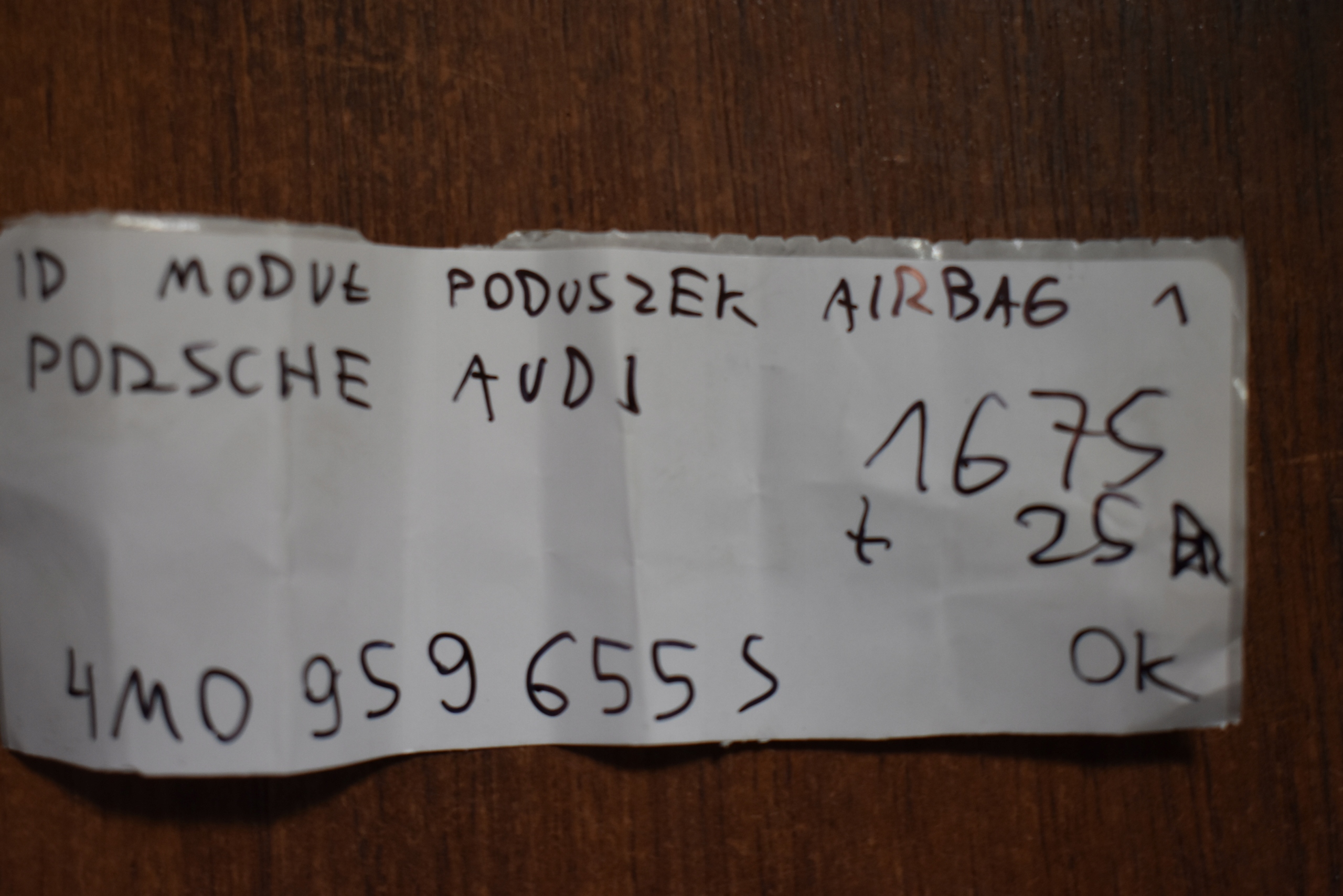 IDEALNY modulo airbag airbag PORSCHE AUDI 1 9