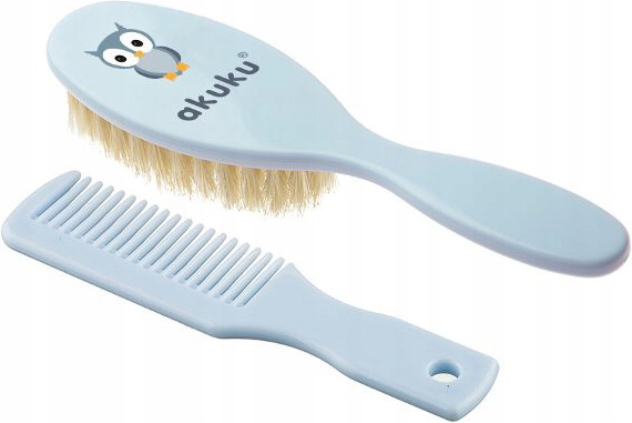 AKUKU SZCZOTKA Z NATURALNEGO WŁOSIA + GRZEBIEŃ