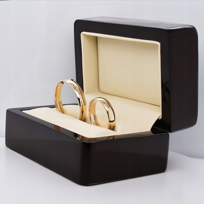 ZŁOTE OBRĄCZKI Klasyczne 4mm Wypukłe Soczewka #32/4,0g złoto pr. 585, 1szt. Szerokość 4 mm