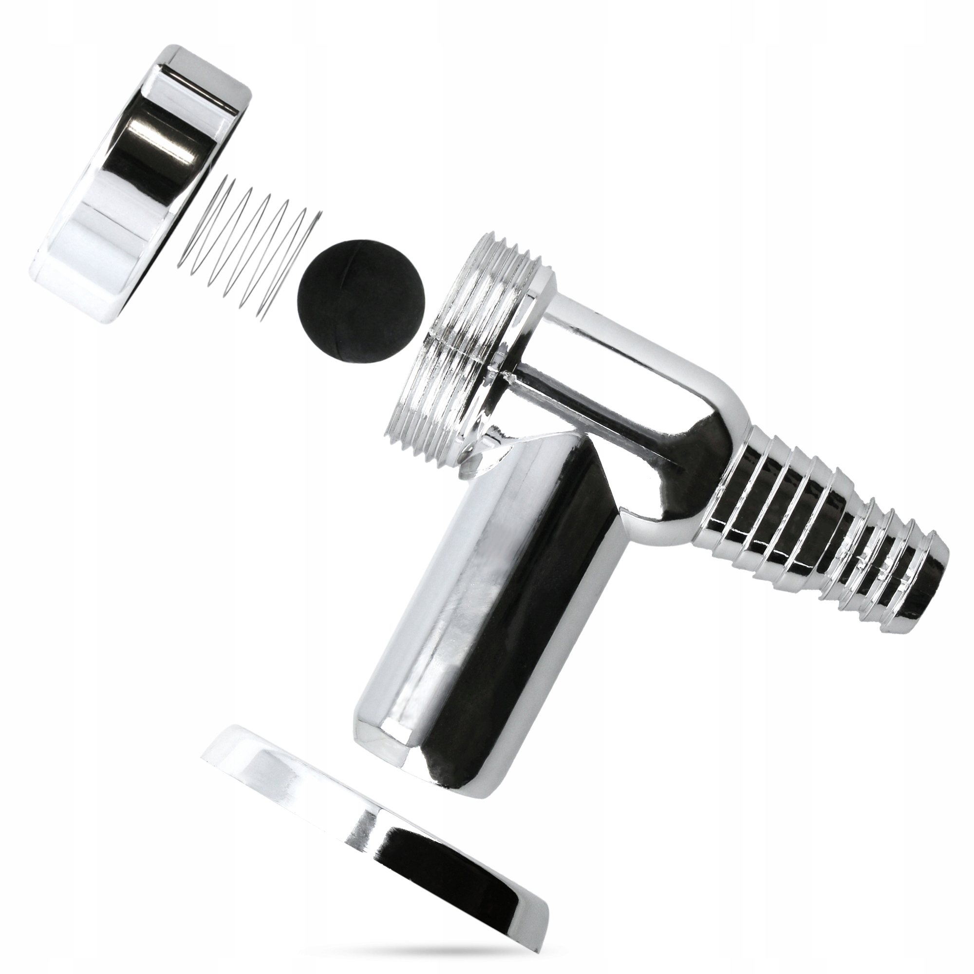 Syfon Odpływ Pralki Zmywarki Kulka Nadtynkowy Natynkowy Chrom fi 32 mm PVC Marka inna